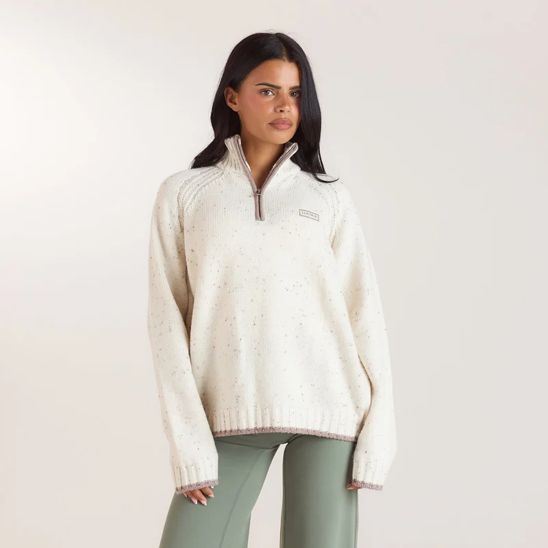 Pull en Laine à Demi-Zip - Crème