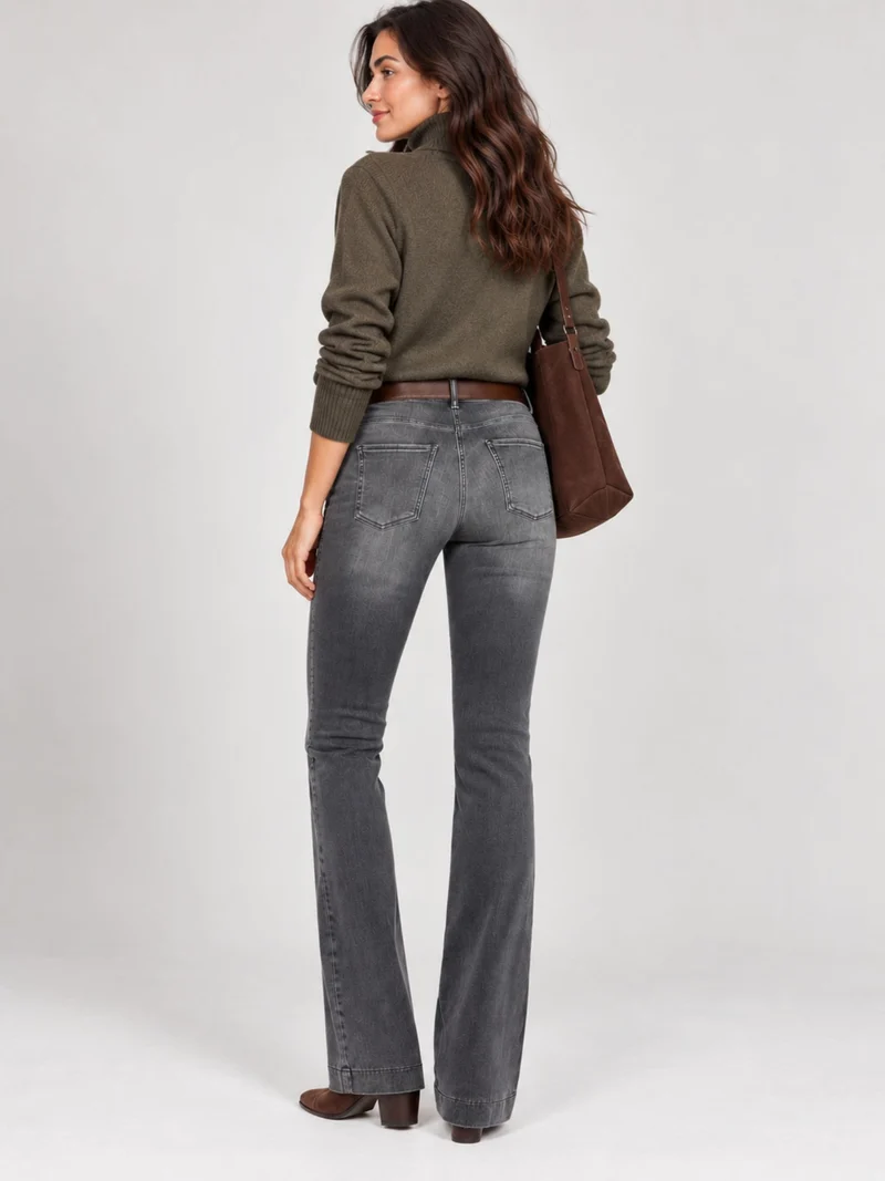 MAC - Dream Boot Authentic, Bootcut, Mid Waist, Soft Grey Authentic