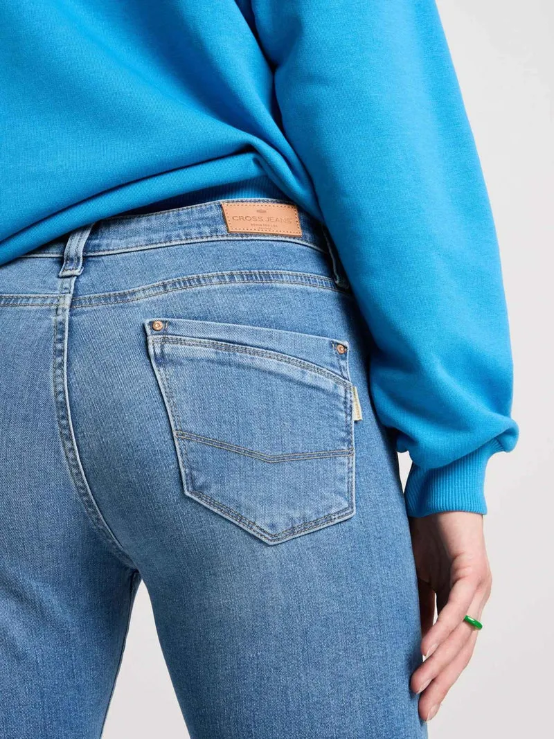 CROSS JEANS - LAUREN Jeans, Regular Fit, Mid-Waist, Mid Blue
