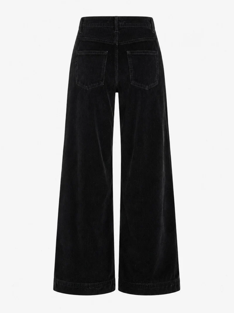 MAC JEANS - PALAZZO CORDUROY, High-Waist, Black