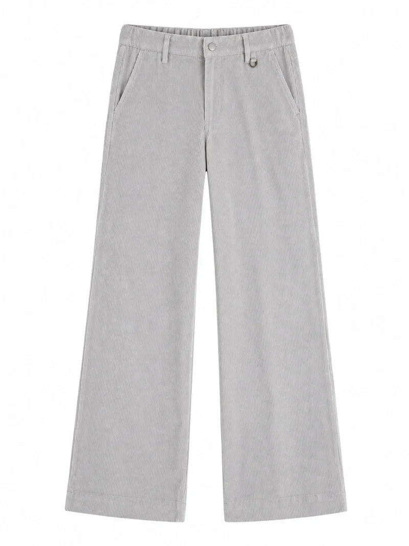 MAC JEANS - PALAZZO CORDUROY, High-Waist, Plantinum Grey