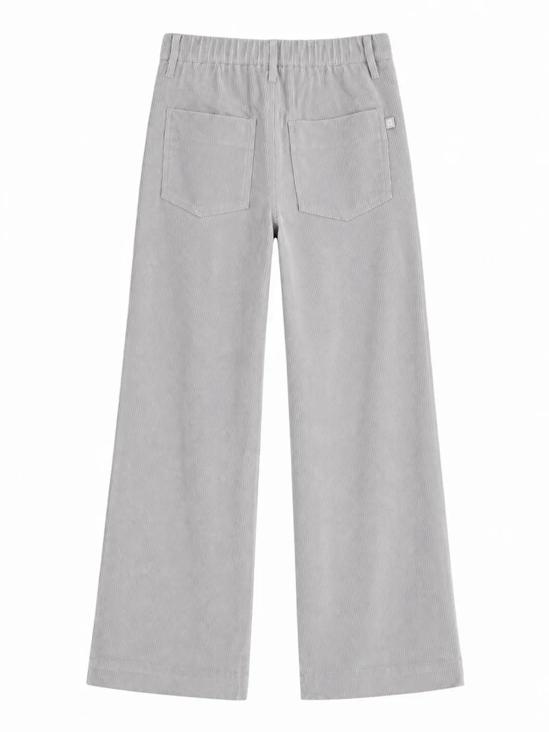 MAC JEANS - PALAZZO CORDUROY, High-Waist, Plantinum Grey