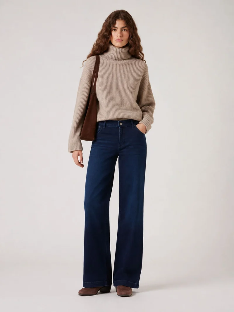 MAVI - VIVECA CHINO JEANS - CHINO WIDE, Mid Waist, Ink Denim