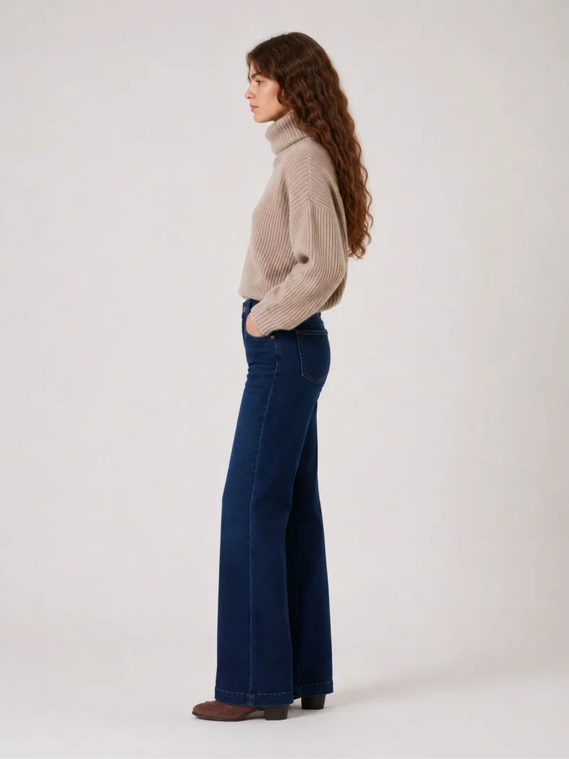MAVI - VIVECA CHINO JEANS - CHINO WIDE, Mid Waist, Ink Denim