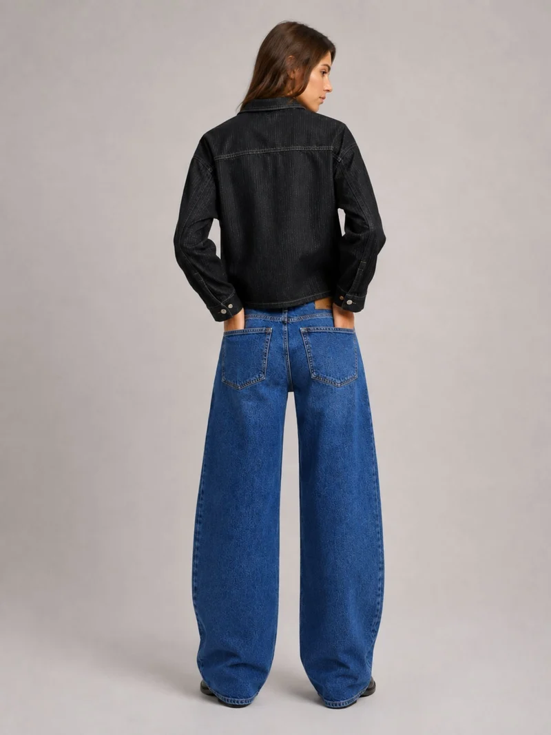 MAVI - Leila, Mid Waist, Baggy Barrel Jeans, Dark Vintage 90`s