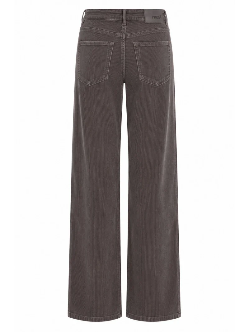 Mavi Jeans - Malibu Wide Leg Cordhose – Volcanic Glass - High Waist Babycord in Hellgrau