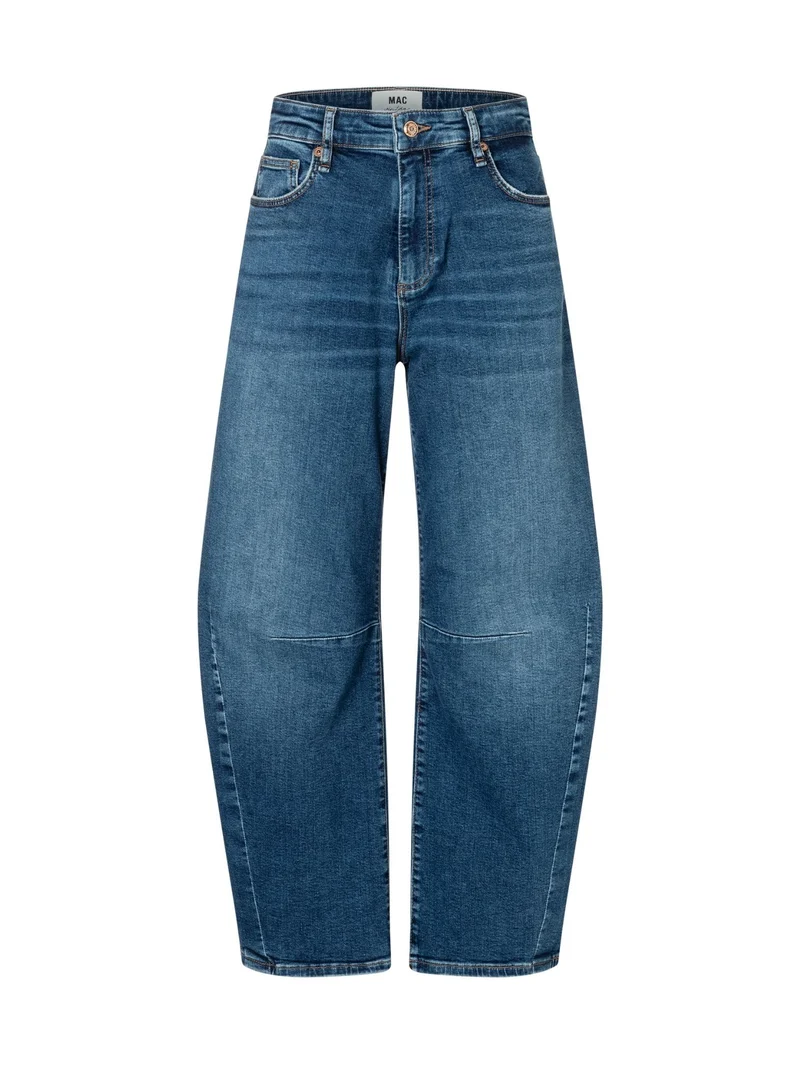 MAC - DAKOTA with Cuts, High Waist, Barrel Jeans, Blue Mended