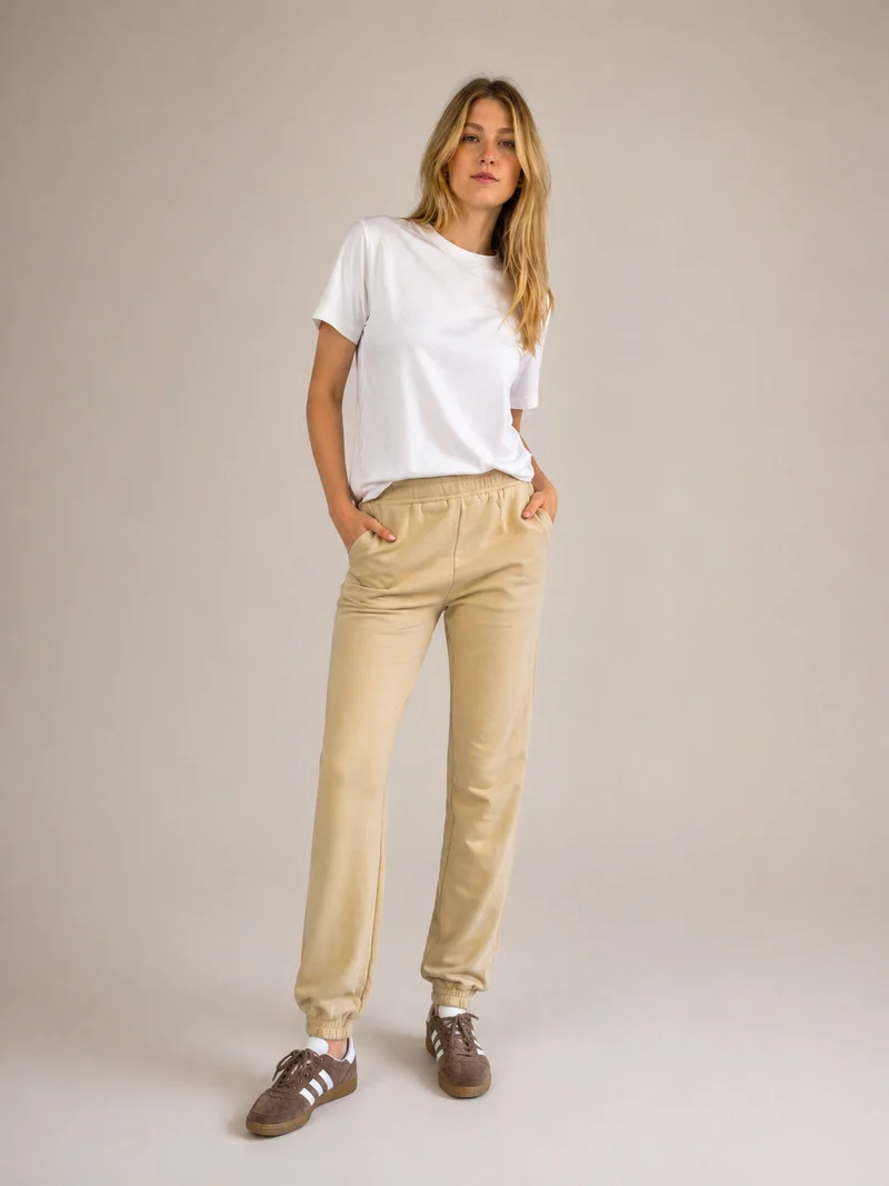 BOGILVY - STELLA, Straight Fit, Sweatpants, Mid Rise, CACAO