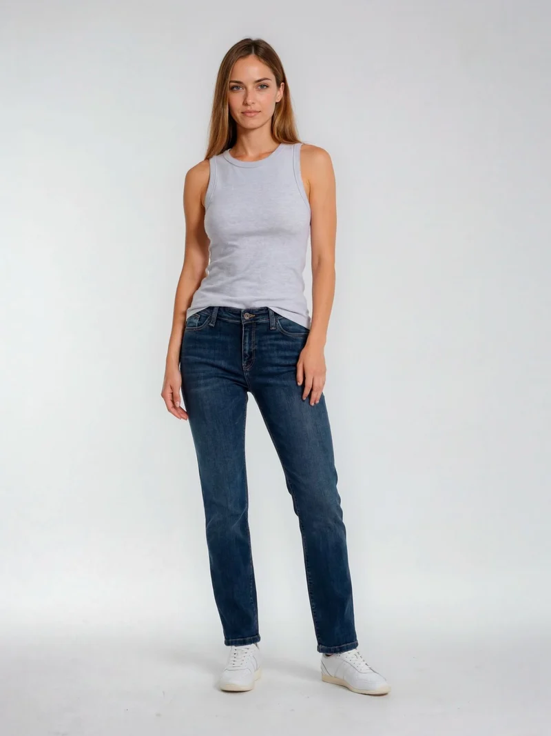 CROSS JEANS - LAUREN Jeans, Regular Fit, High-Waist, Deep Blue Used