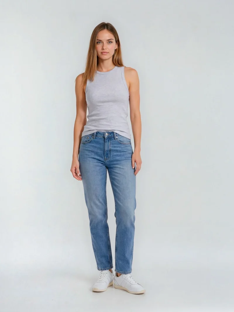 SOPO - CROSS JEANS - MARISA Jeans, Straight Leg, High-Waist, Light Blue
