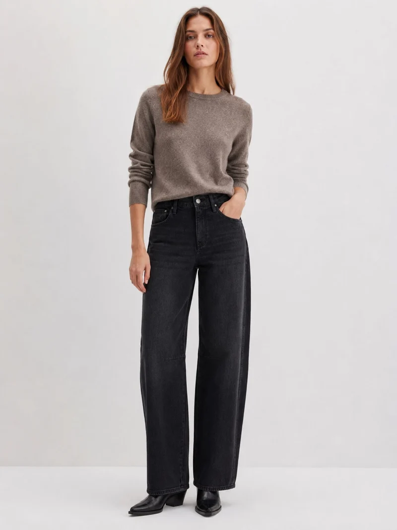 MAVI - Leila with Cuts, High Waist, Baggy Barrel Jeans, Dark Smoke 90´s