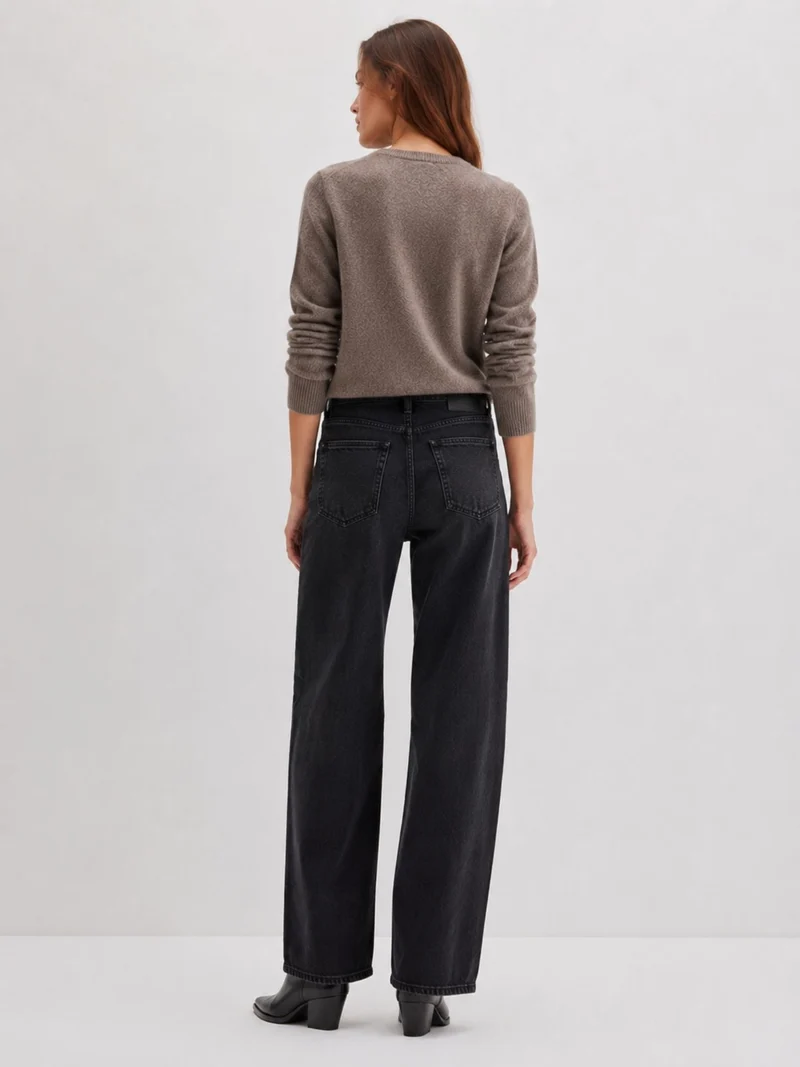 MAVI - Leila with Cuts, High Waist, Baggy Barrel Jeans, Dark Smoke 90´s