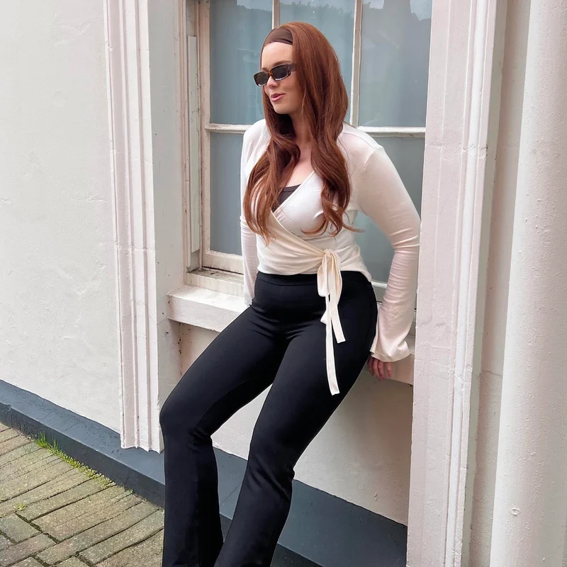 Kick Flare Jersey Trousers - Black