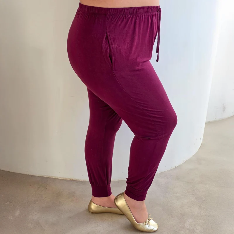 Bamboo Lounge Joggers - Cherry
