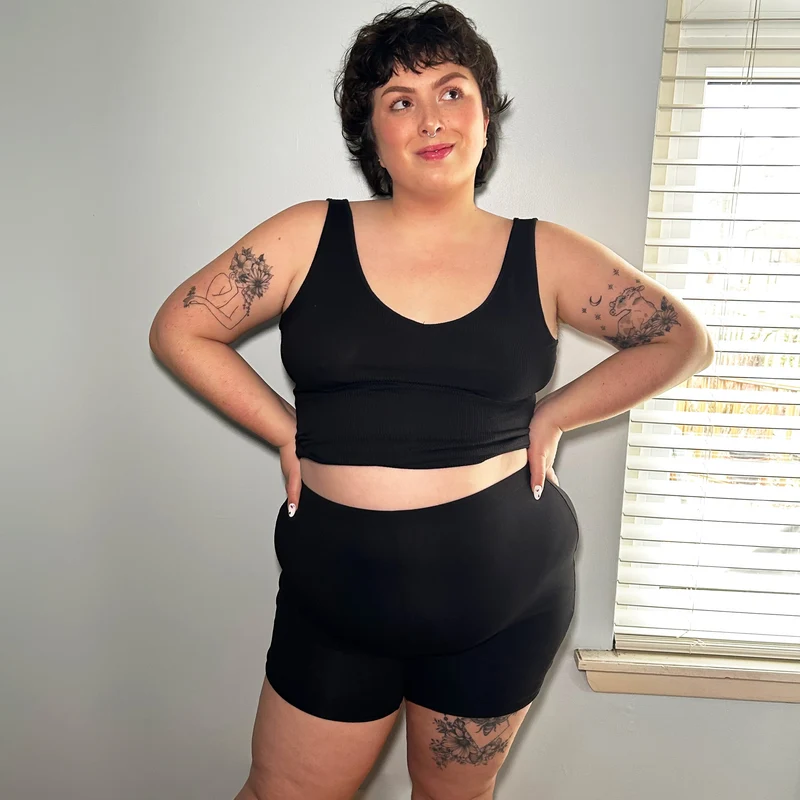 Organic Cotton Femme Boxer Shorts - Black