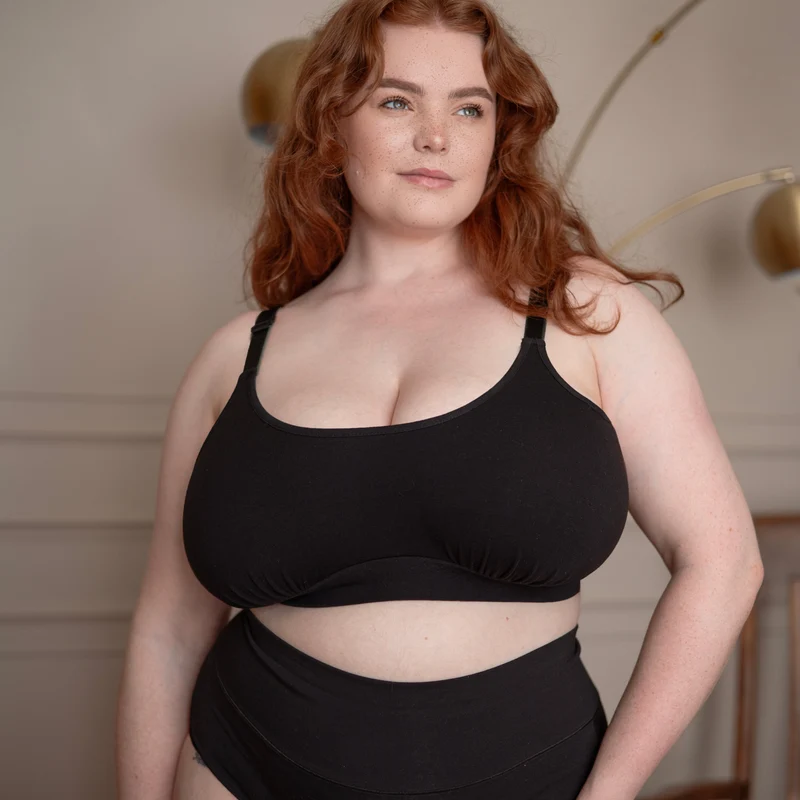 Cotton Comfort Bralette - Black