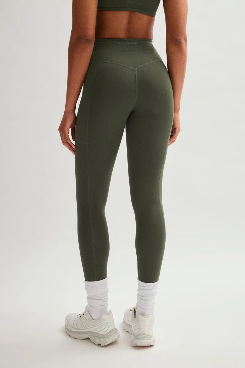 Legging de compression à cordon et poche plaquée