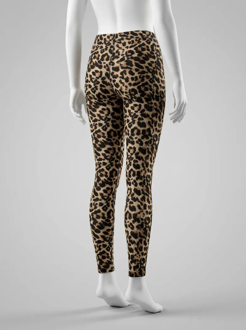 Legging leopard coton dentelle ajouré quotidien femme