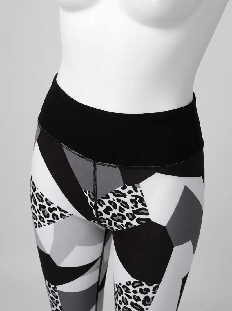 Legging leopard coton élasthanne graphique taille haute femme