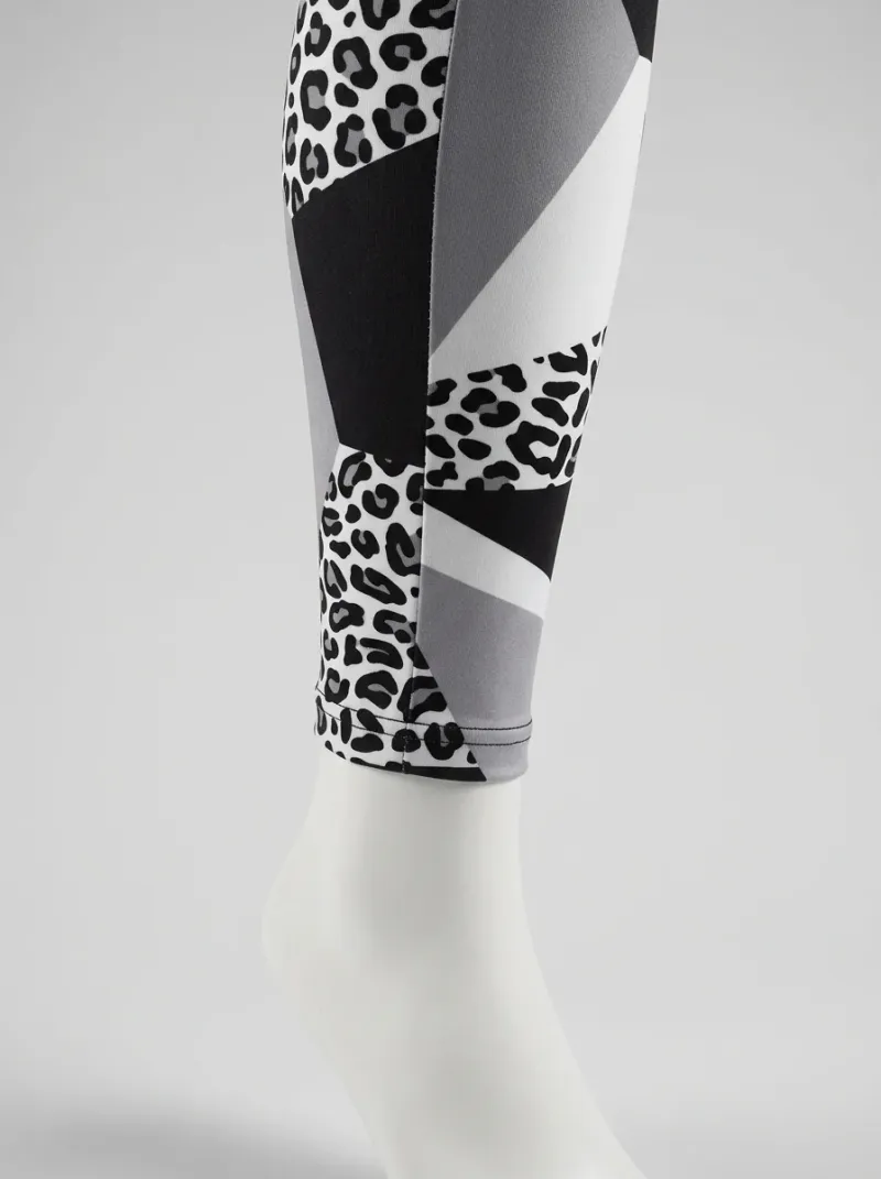 Legging leopard coton élasthanne graphique taille haute femme