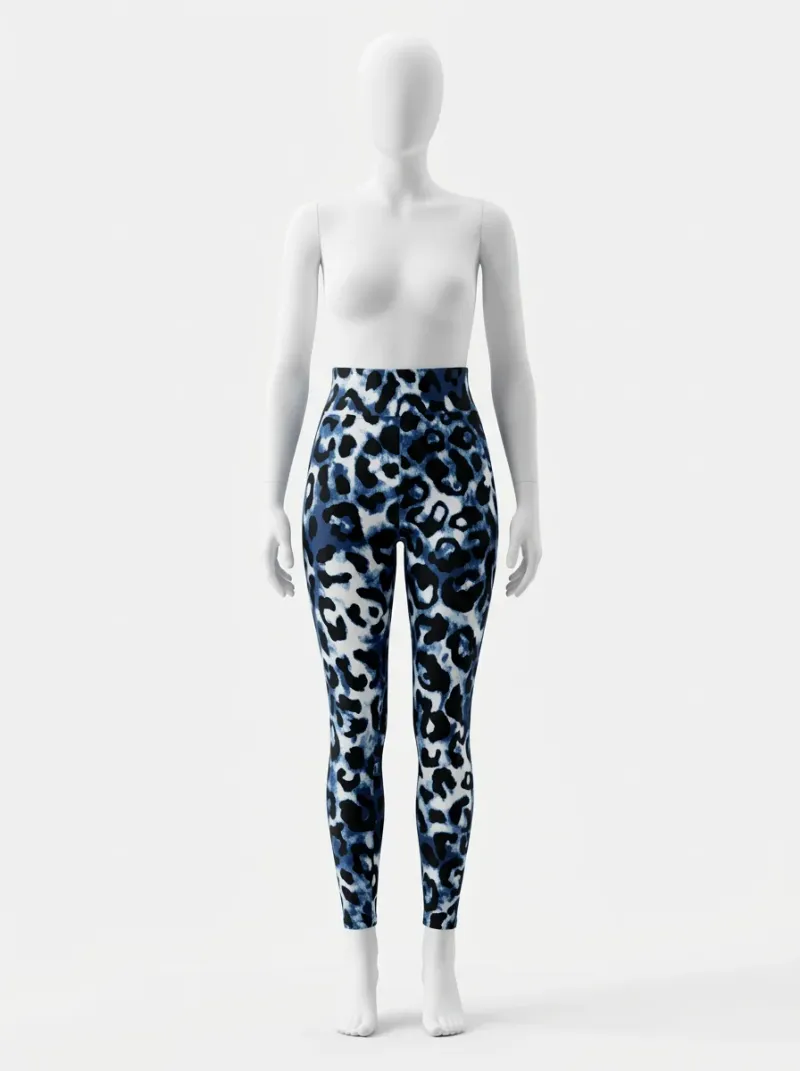 Legging leopard coton running taille haute opaque femme