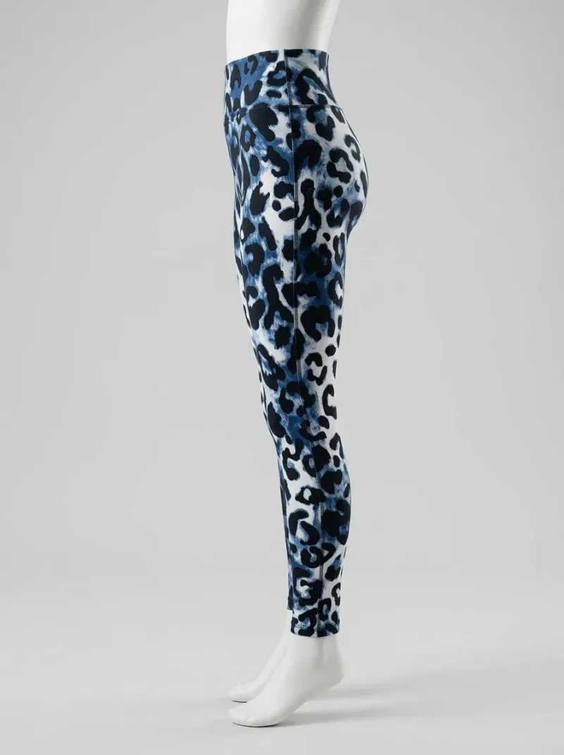 Legging leopard coton running taille haute opaque femme