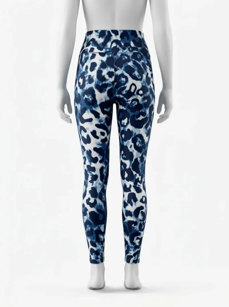 Legging leopard coton running taille haute opaque femme