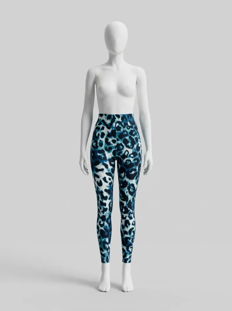 Legging leopard coton running taille haute opaque femme