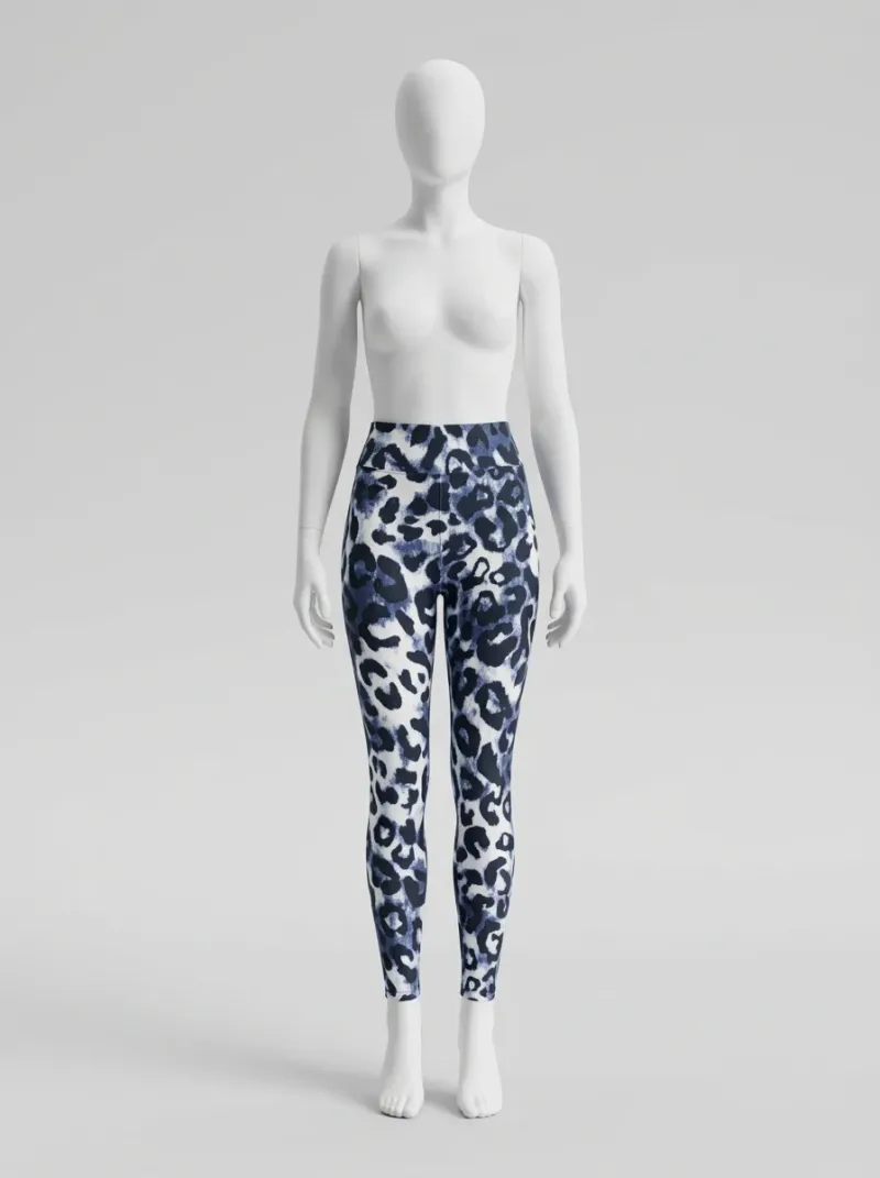 Legging leopard coton running taille haute opaque femme