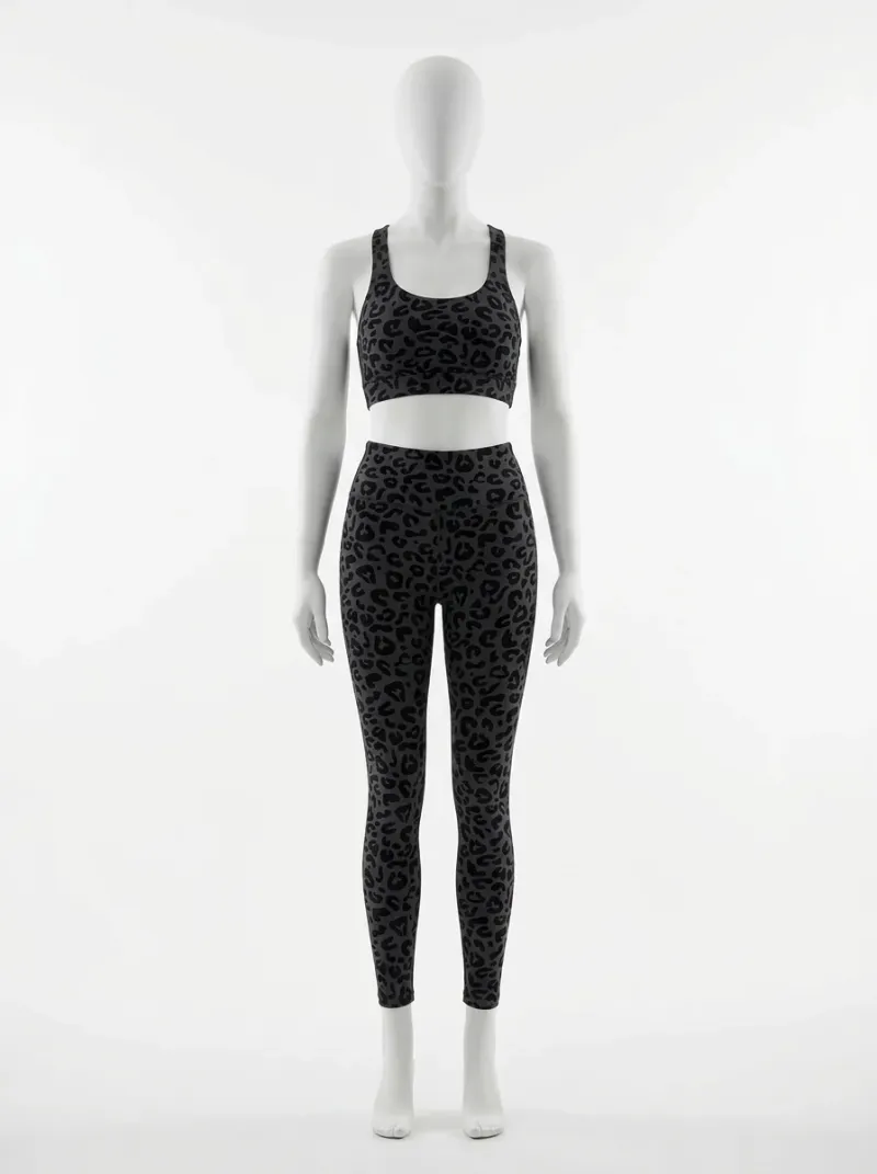 Legging leopard coton élasthanne sport opaque femme