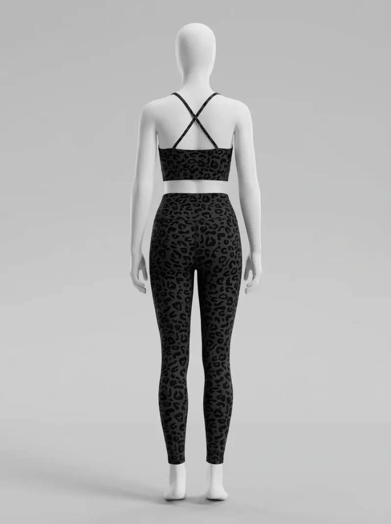 Legging leopard coton élasthanne sport opaque femme