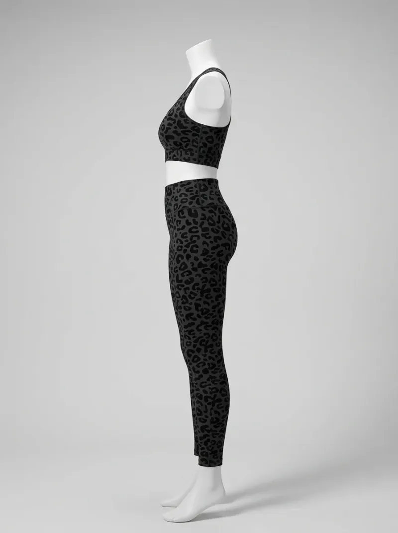 Legging leopard coton élasthanne sport opaque femme