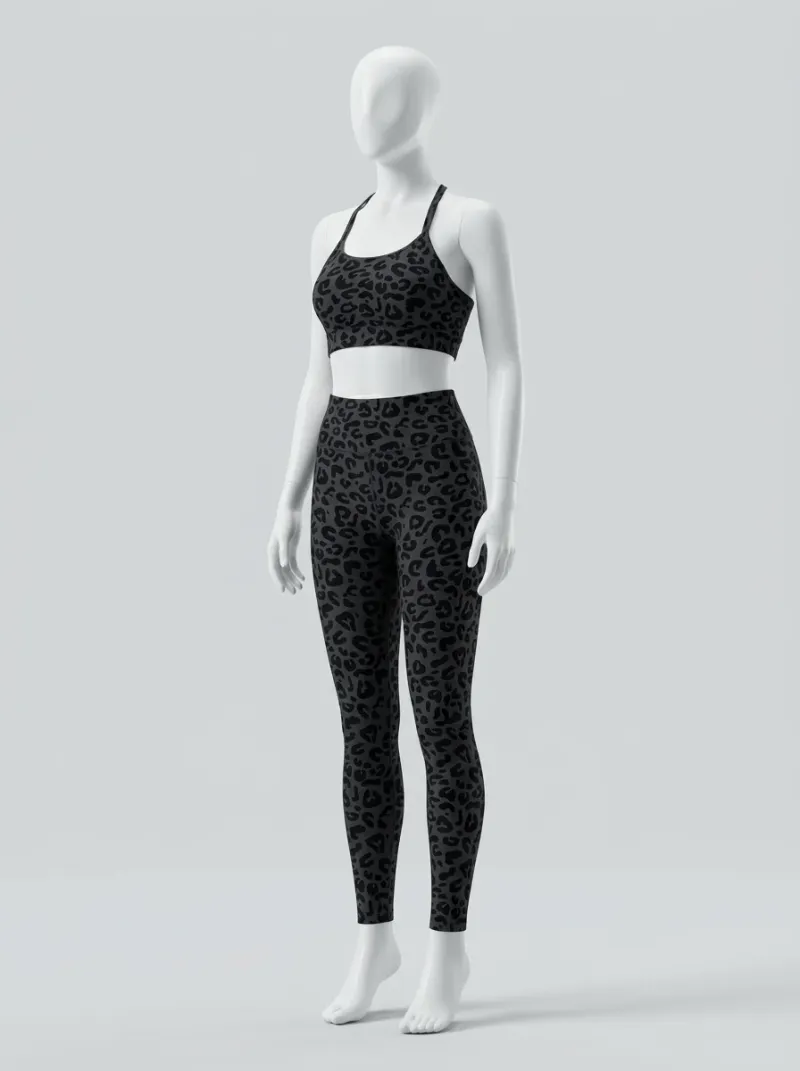 Legging leopard coton élasthanne sport opaque femme