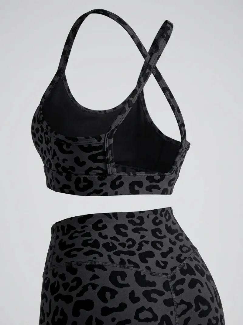 Legging leopard coton élasthanne sport opaque femme