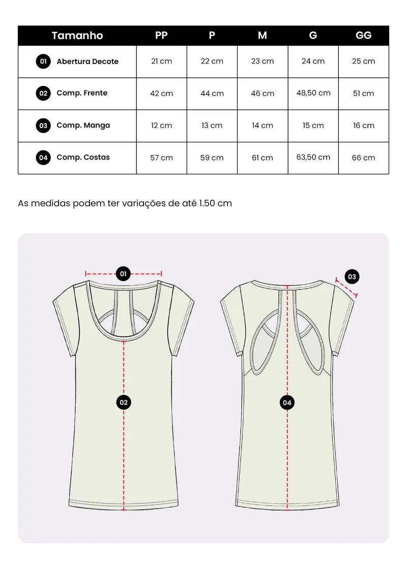 T-shirt Mulher Manga Curta Gota