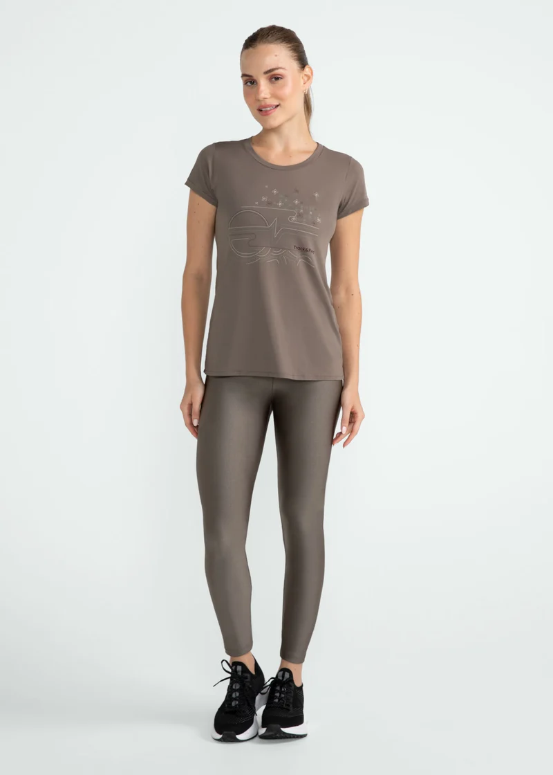Calça Legging Mulher Básica Brilho