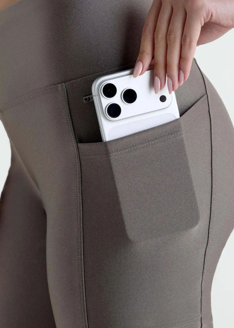 Calça Legging Mulher Bolsos Brilho