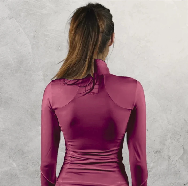 LUXEIT DIAMOND™ MAGENTA SLIM-FIT HIGH NECK TRAINING JACKET