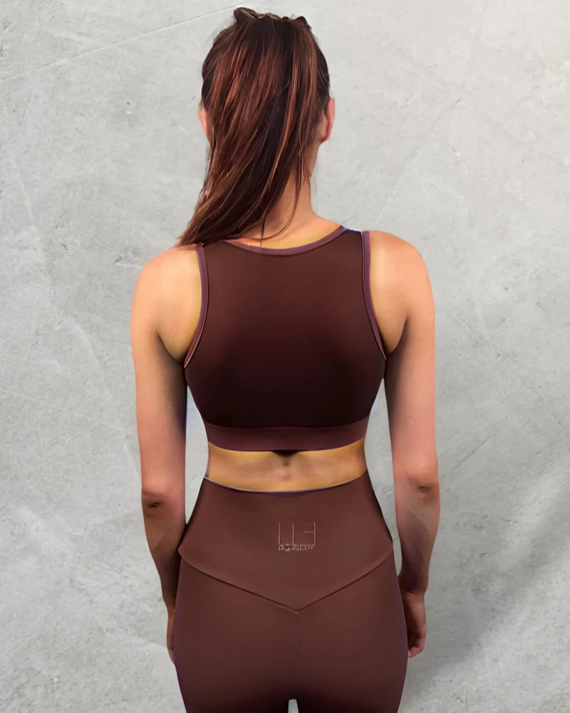 LUXEIT DIAMOND™ GANACHE BROWN Mesh Sports Bra, High Support
