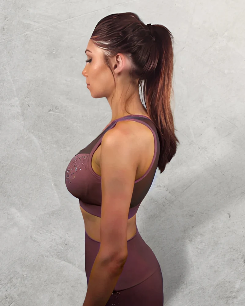 LUXEIT DIAMOND™ GANACHE BROWN Mesh Sports Bra, High Support