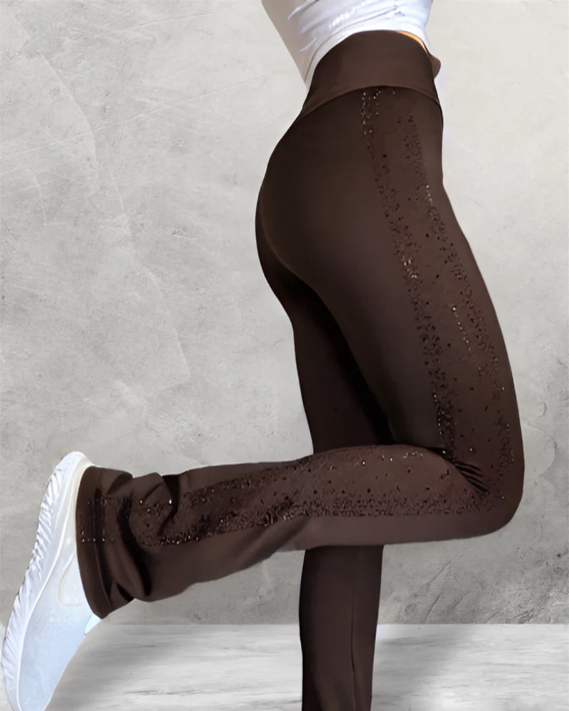 LUXEIT DIAMOND™ GANACHE BROWN BOOTCUT HIGH-WAISTED LEGGINGS