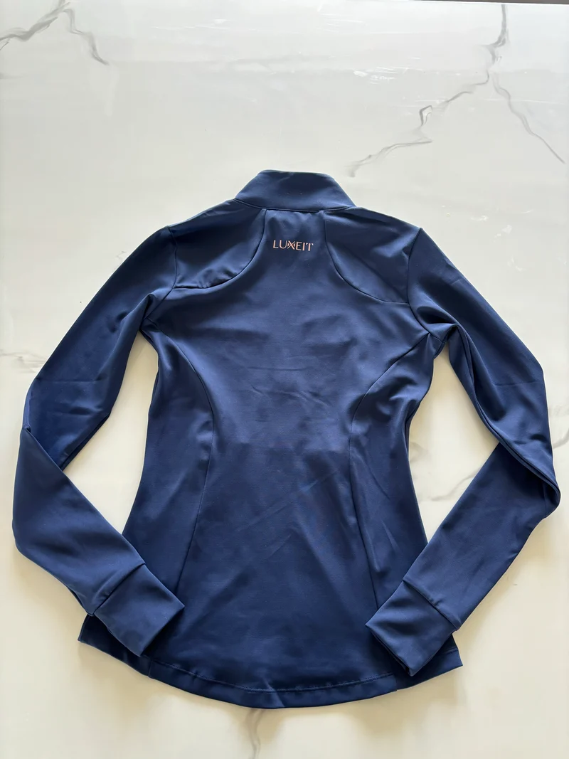 LUXEIT DIAMOND™ Navy Blue Slim-Fit High Neck Training Jacket