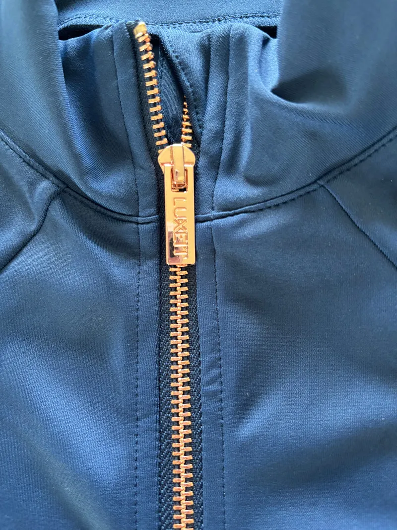 LUXEIT DIAMOND™ Navy Blue Slim-Fit High Neck Training Jacket