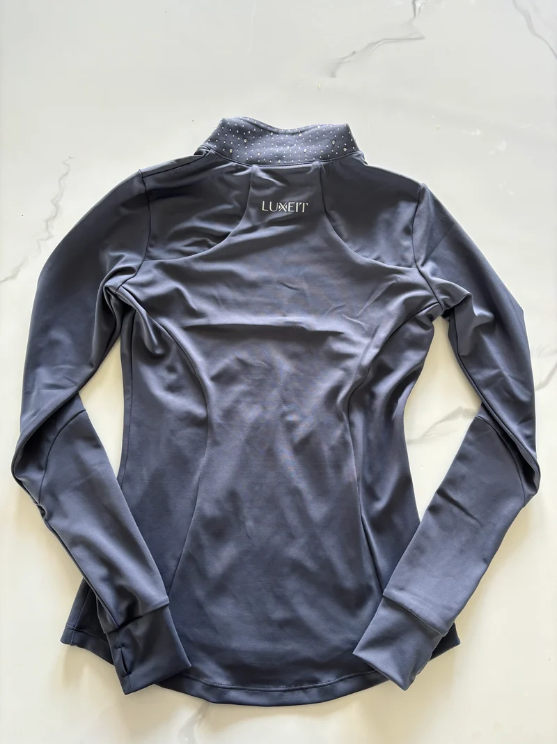 LUXEIT DIAMOND™ Prata Silver Slim-Fit High Neck Training Jacket