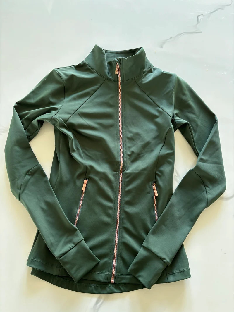 LUXEIT DIAMOND™ Emerald Green Slim-Fit High Neck Training Jacket