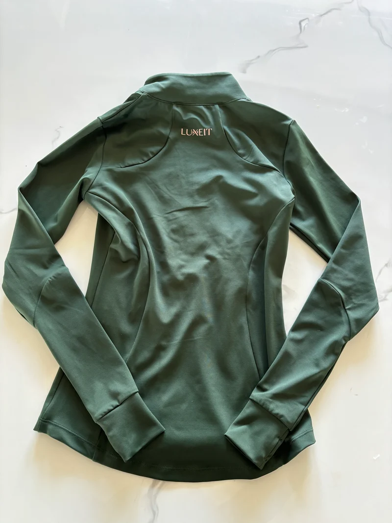 LUXEIT DIAMOND™ Emerald Green Slim-Fit High Neck Training Jacket