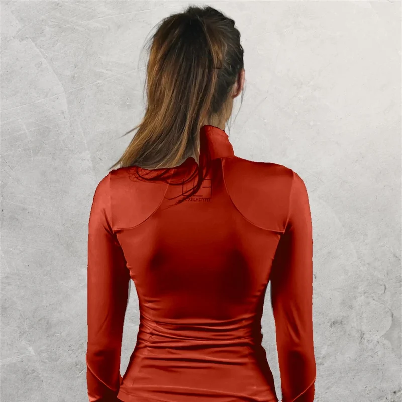 LUXEIT DIAMOND™ Romantic Red Slim-Fit High Neck Training Jacket