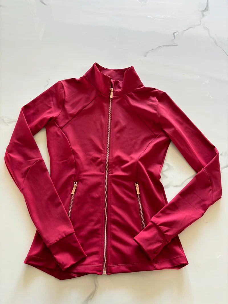 LUXEIT DIAMOND™ Romantic Red Slim-Fit High Neck Training Jacket