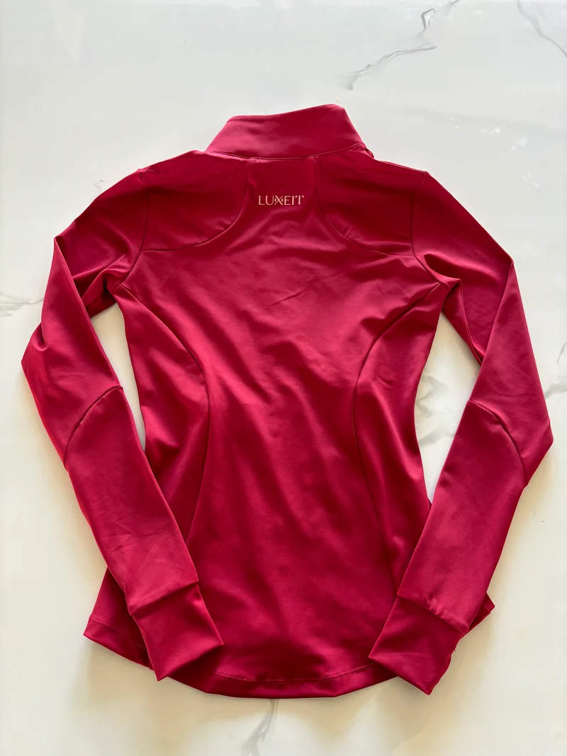 LUXEIT DIAMOND™ Romantic Red Slim-Fit High Neck Training Jacket