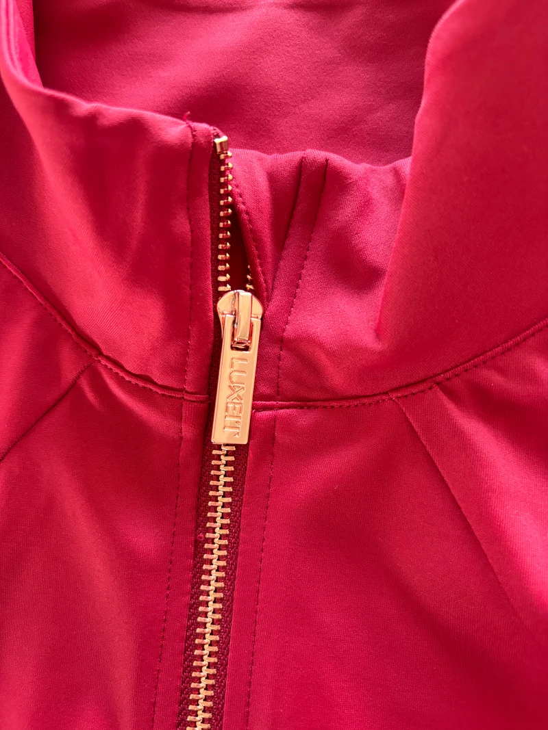 LUXEIT DIAMOND™ Romantic Red Slim-Fit High Neck Training Jacket